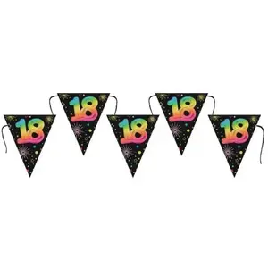 Comparateur de prix : Banderole Anniversaire Festicolor 3m avec fanions, 18 ans