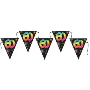 Comparateur de prix : Banderole Anniversaire Festicolor 3m avec fanions, 60 ans