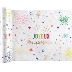 Comparateur de prix : RueDeLaFete Chemin de table Anniversaire Festicolor - Blanc