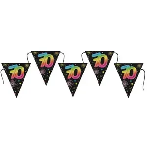 Comparateur de prix : Banderole Anniversaire Festicolor 3m avec fanions, 70 ans