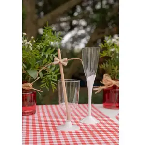 RueDeLaFete Verre à pied brillant réutilisable - Blanc pas cher