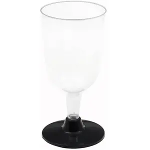 RueDeLaFete Verre à pied brillant réutilisable - Noir pas cher