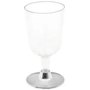 RueDeLaFete Verre à pied brillant réutilisable - Argent pas cher