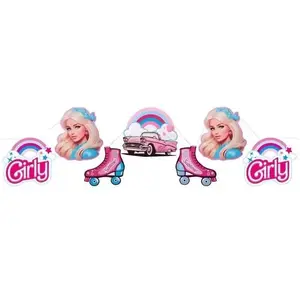 Comparateur de prix : GUIRLANDE 7 MOTIFS POUPÉE GIRLY MODE 3M ROSE