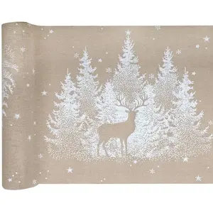 RueDeLaFete Chemin de table 2,5 mètre - Noël sous la neige pas cher