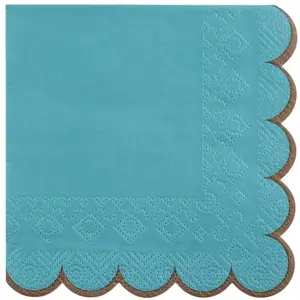 RueDeLaFete Sachet de 12 Petite Serviettes - Dolce vita Bleu pas cher
