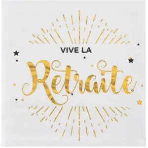 Comparateur de prix : SANTEX 5649-1, Sachet de 20 serviettes Vive la retraite