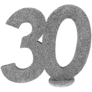 Comparateur de prix : CHIFFRE Anniversaire Vertical déco, 30 pailleté ARGENT