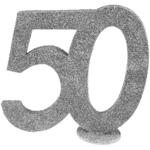 Comparateur de prix : SANTEX CHIFFRE Anniversaire Vertical déco, 50 pailleté ARGENT