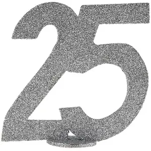 Comparateur de prix : CHIFFRE Anniversaire Vertical déco, 25 pailleté ARGENT