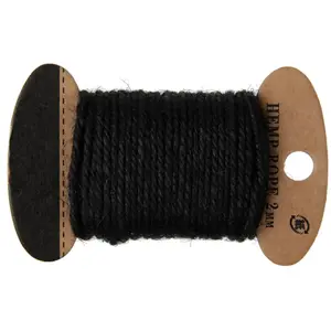 RueDeLaFete Cordon coton 10 mètres x 2 mm, en Noir pas cher
