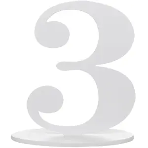 Comparateur de prix : Grand chiffre vertical déco 16cm, Chiffre 3 Blanc