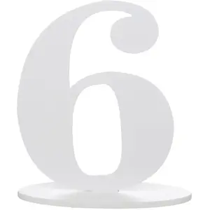 Comparateur de prix : Grand chiffre vertical déco 16cm, Chiffre 6 Blanc