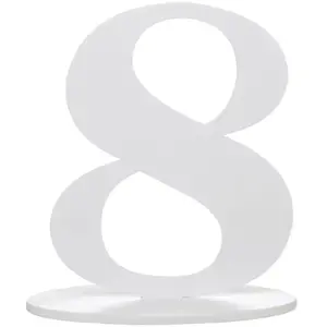 Comparateur de prix : Grand chiffre vertical déco 16cm, Chiffre 8 Blanc