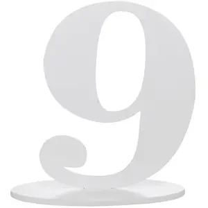 Comparateur de prix : Grand chiffre vertical déco 16cm, Chiffre 9 Blanc