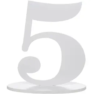 Comparateur de prix : Grand chiffre vertical déco 16cm, Chiffre 5 Blanc