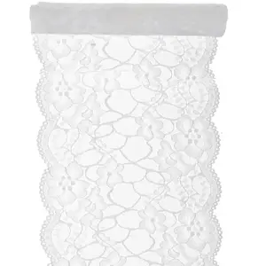 RueDeLaFete Chemin de table DENTELLE Premium en coupon, Blanc pas cher
