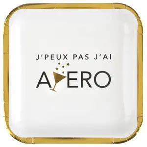 Comparateur de prix : Paquet de 10 Assiettes carré 23cm Apéro