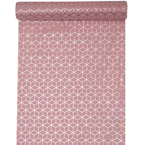 NO NAME Chemin de table - Non spécifié - Vieux rose - 28 cm x 3 m - Coton - Motifs cuivrés pas cher