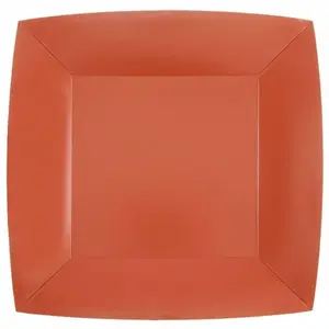 Non communiqué 10 assiettes carton bio carrées 23cm rouge brique - chalayer 000740800000051 pas cher