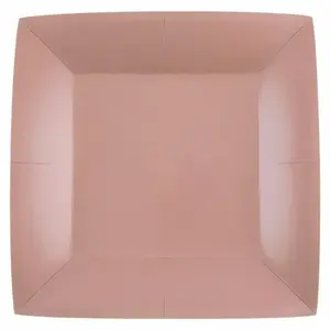 Comparateur de prix : Santex 10 assiettes carton bio carrées 23cm or rose - chalayer 000740800000020
