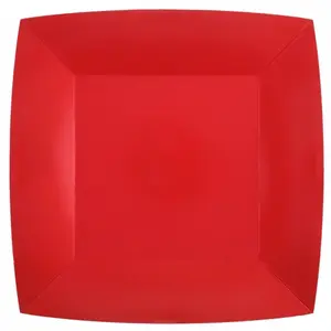 Comparateur de prix : Santex 10 assiettes carton bio carrées 23cm rouge - chalayer 000740800000007