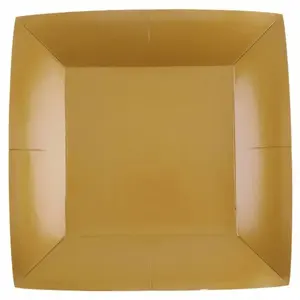 Comparateur de prix : Santex 10 assiettes carton bio carrées 23cm or - chalayer 000740800000003