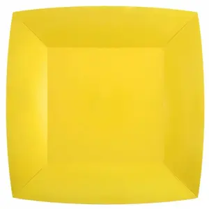 Comparateur de prix : Santex 10 ASSIETTES CARTON BIO CARRÉES 23CM JAUNE
