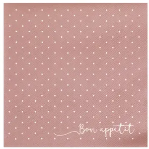 Comparateur de prix : Paquet de 12 Serviettes POIS airlaid 40x40cm, Rose Gold