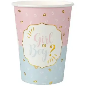 Non communiqué 10 gobelets carton baby gender 27cl bicolore - chalayer 000765700000099 pas cher