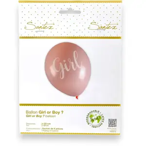 8 BALLONS LATEX BABY SHOWER GIRL Ø23CM ROSE Rose pas cher