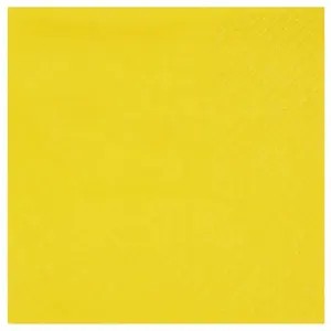 RueDeLaFete Lot de 25 petites Serviettes COCKTAIL 20x21cm, Jaune pas cher