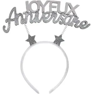 Comparateur de prix : Non communiqué 1 Serre-tête joyeux anniversaire argent pailleté REF/7368