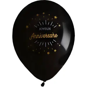 SANTEX Ballons en latex x 8 - Anniversaire étincelant Or pas cher