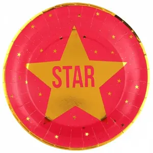 RueDeLaFete Paquet de 10 Assiettes Hollywood rondes pas cher