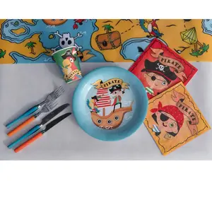 Santex 10 assiettes carton coco le pirate 22.5cm bleu - chalayer 000752000000099 pas cher