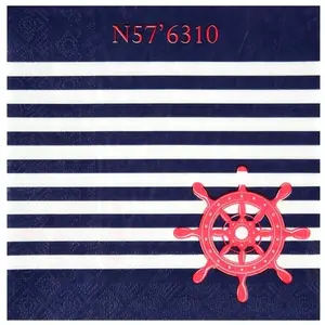 Comparateur de prix : Sachet de 20 Serviettes BORD DE MER (avec gouvernail)