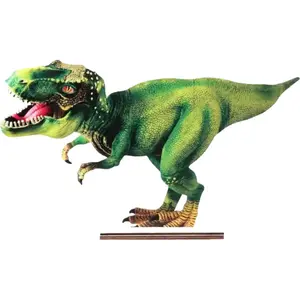 Non communiqué centre de table t-rex jurassic bois 24x15cm vert - chalayer 000753900000099 pas cher
