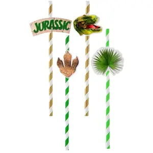 Comparateur de prix : Santex mariage Boite de 8 Pailles Dinosaure T-Rex Multicolores