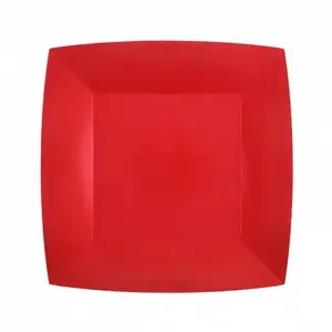 Comparateur de prix : Santex 10 assiettes carton bio carrées 18cm rouge - chalayer 000740700000007