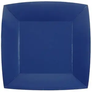 Comparateur de prix : Santex 10 ASSIETTES CARTON BIO CARRÉES 18CM BLEU MARINE- VAISSELLE DE FÊTE Bleu