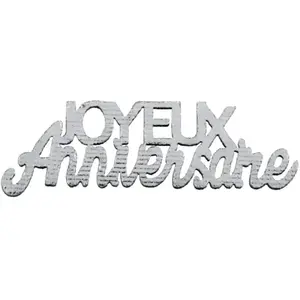 SANTEX 1 Paquet de 10 lettres en bois joyeux anniversaire argent métal pour décoration - REF/7405 pas cher