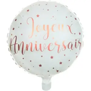 Non communiqué ballon aluminium rond joyeux anniversaire ø45cm or rose - chalayer 000623800000020 pas cher