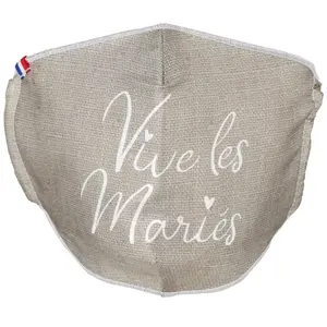 RueDeLaFete Masque lavable tissu imprimé Vive les Mariés pas cher