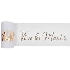 Santex RUBAN TULLE POLYESTER VIVE LES MARIÉS 8CMX10M OR Or pas cher