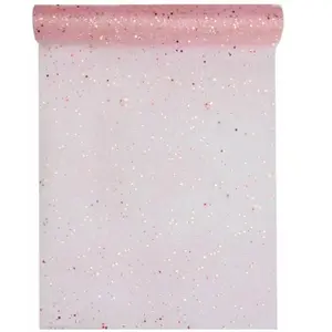 SANTEX Chemin de table tulle pailleté rose gold 30cm x 5m (x1) REF/4446 pas cher