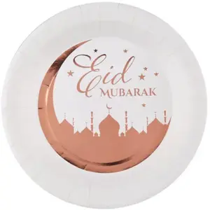 Comparateur de prix : Santex mariage Paquet de 10 Assiettes orientales Eid Mubarak 22,5cm