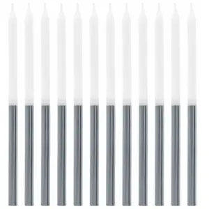 Non communiqué 12 bougies paraffine ø0.5cm 12.5cm blanc argent - chalayer 000757600000004 pas cher