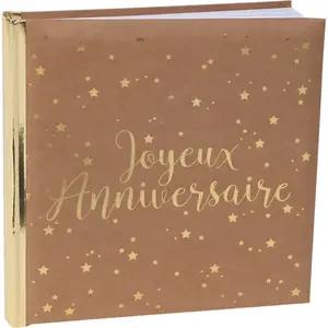Non communiqué livre d'or carton anniversaire kraft 24x24cm - chalayer 000566400000026 pas cher