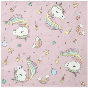 Comparateur de prix : Santex 20 Serviettes papier licorne 33 x 33 cm - Multicolore - Taille Unique